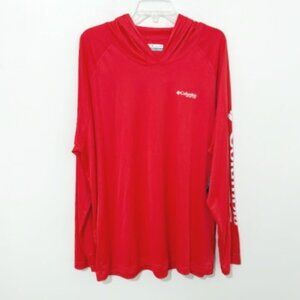 Columbia PFG Terminal Tackle Red Hoodie Omni-Shade Men’s Size 1X NWT